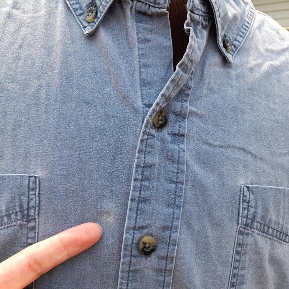 Stonewashed Cotton Shirt Blue Size 2X 56" Chest Wind River Outfitting - Picture 5 of 10